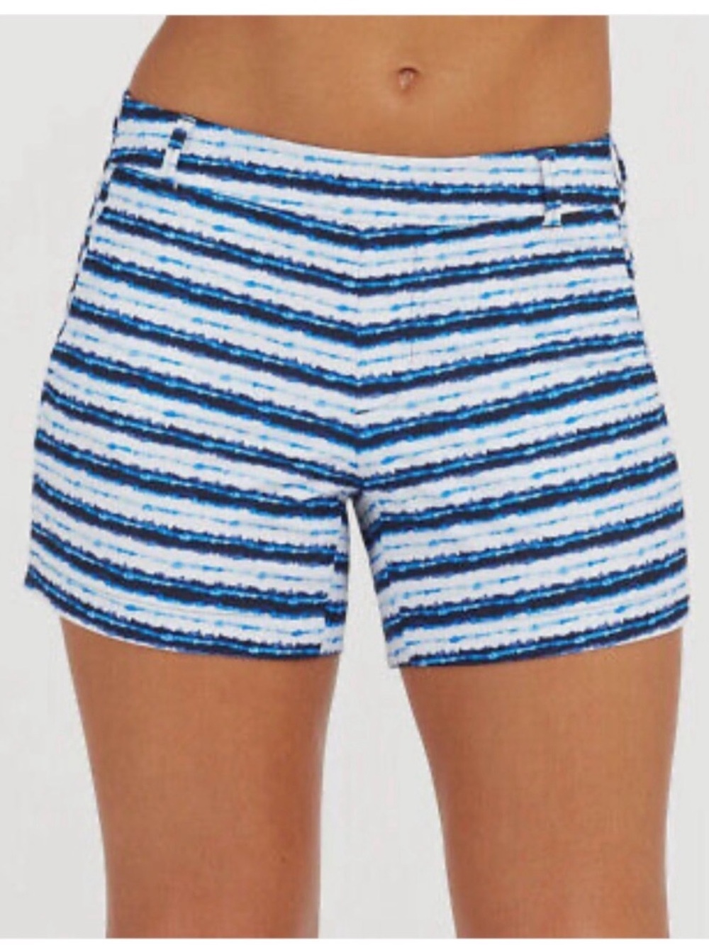 Spanx Sunshine Shorts 6" Blue Painted Stripe Small NWOT Nautical Coastal - Picture 12 of 12